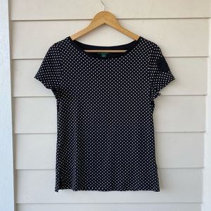 LAUREN • Ralph Lauren Black and White Knit Top size Petite Large